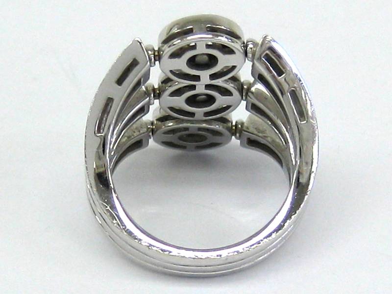 Auth BVLGARI Design Ring WG750/Diamonds  